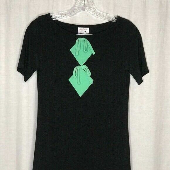 Leona Edmiston Frocks Black Bow Shift Dress XS - Picture 2 of 4